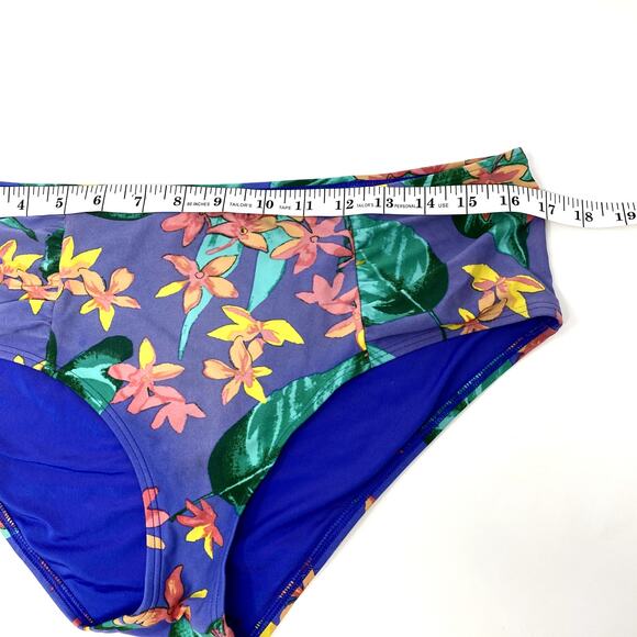 Aerie Purple Floral Push-up Wired Summer Beach Bikini Set Top 36C Bottom L - Picture 10 of 13